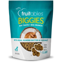 Fruitables Baked Biggies Almond Butter & Coconut Flavor Dog Treats