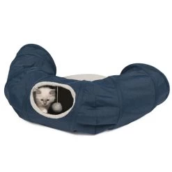Catit Vesper Cat Tunnel With Sleeping Cushion In Blue -Dog Supply Store 022517419953 2 jpg