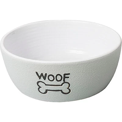 Ethical Pet Nantucket Woof Dog Dish Gray 1 Ethical Pet Nantucket Woof Dog Dish Gray