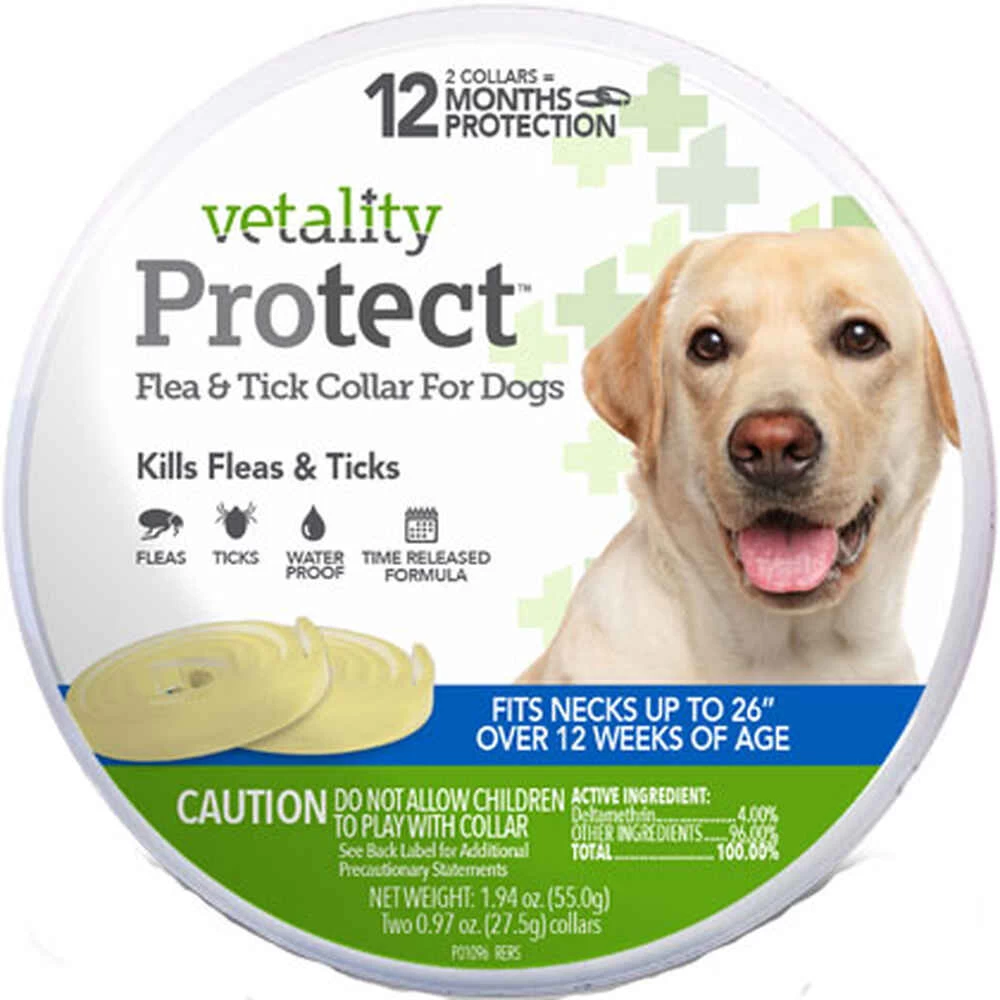 Vetality Protect Flea & Tick Collar For Dogs 1 Vetality Protect Flea & Tick Collar For Dogs