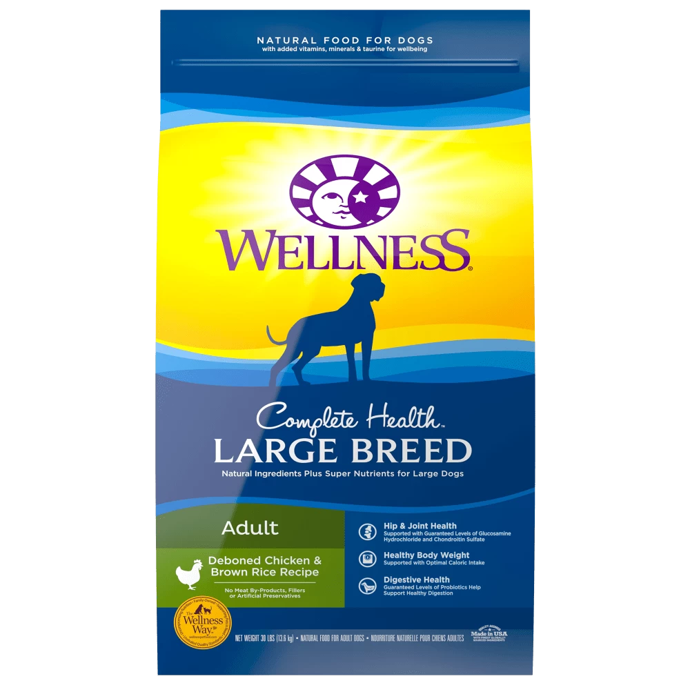Wellness Complete Health Natural Large Breed Adult Chicken And Brown Rice Recipe Dry Dog Food 1 Wellness Complete Health Natural Large Breed Adult Chicken And Brown Rice Recipe Dry Dog Food