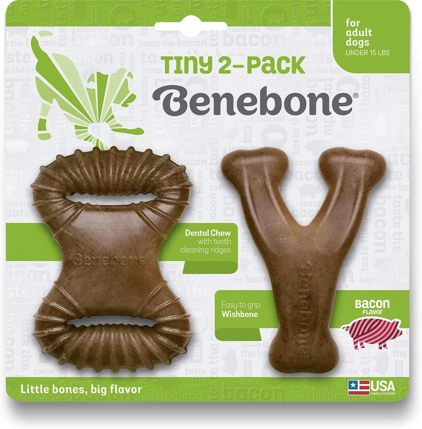 Benebone Bacon Flavored Tough Extra Small Dog Chew Toy 1 Benebone Bacon Flavored Tough Extra Small Dog Chew Toy