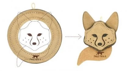 Tall Tails Natural Leather & Wool Fox Toy 1 Tall Tails Natural Leather & Wool Fox Toy