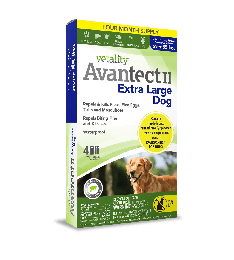 Vetality Avantect II Monthly Topical Flea And Tick Treatment For Extra Large Dogs 1 Vetality Avantect II Monthly Topical Flea And Tick Treatment For Extra Large Dogs