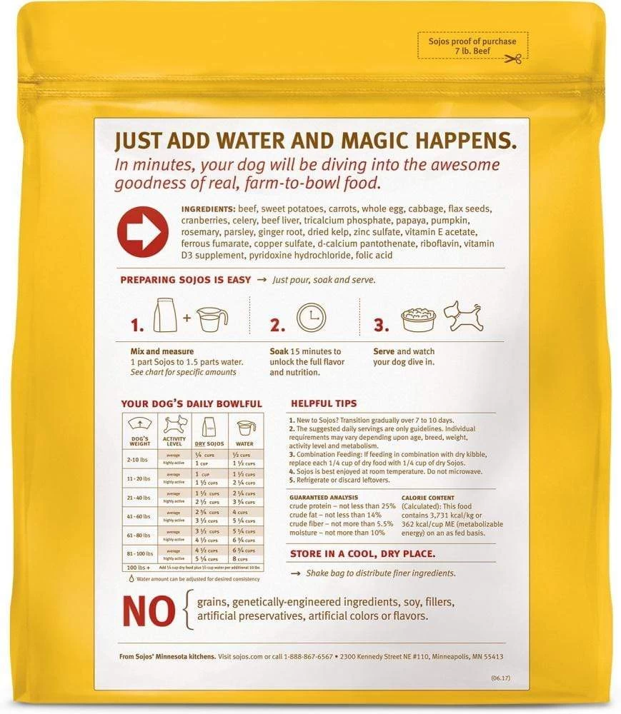 Sojos Complete Beef Dog Food Mix 2 Sojos Complete Beef Dog Food Mix - Image 2