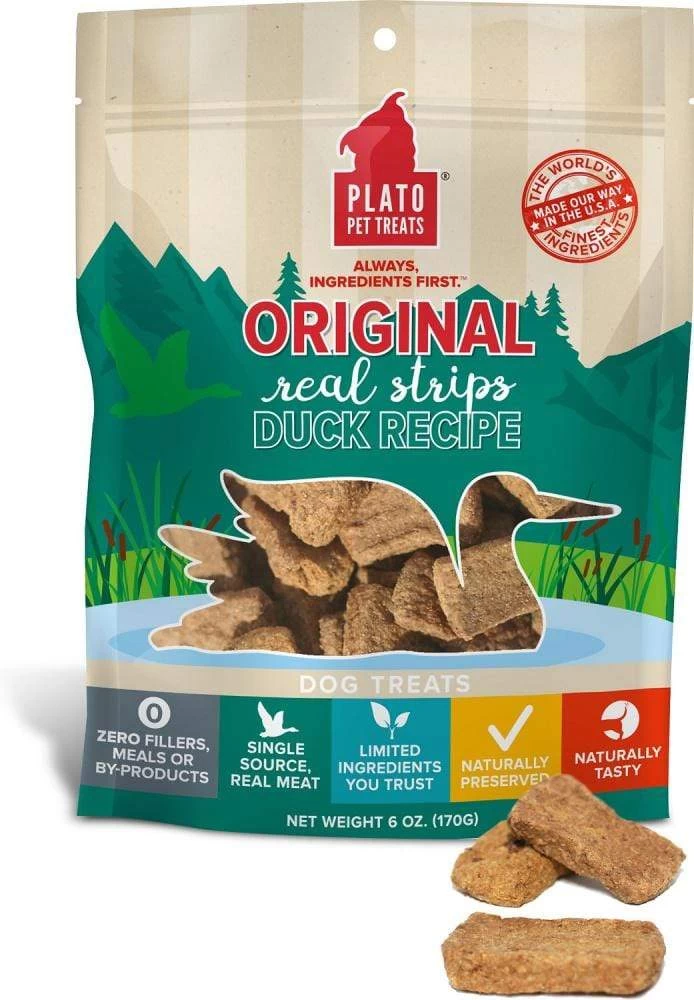 Plato All Natural Duck Strips Dog Treats 1 Plato All Natural Duck Strips Dog Treats