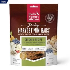 The Honest Kitchen Jerky Harvest Mini Bars Chicken Recipe With Apples & Blueberries For Dogs
