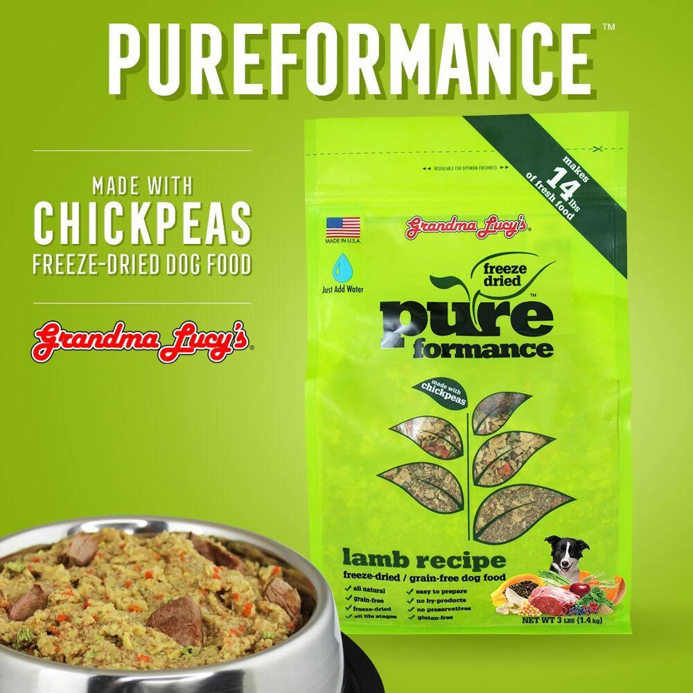 Grandma Lucy's Pureformance Lamb And Chickpea Freeze Dried Grain Free Dog Food 4 Grandma Lucy's Pureformance Lamb And Chickpea Freeze Dried Grain Free Dog Food - Image 4