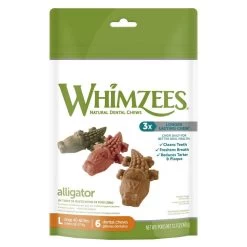 WHIMZEES Alligator Dental Chews - Large For Dogs 40-60 Lbs