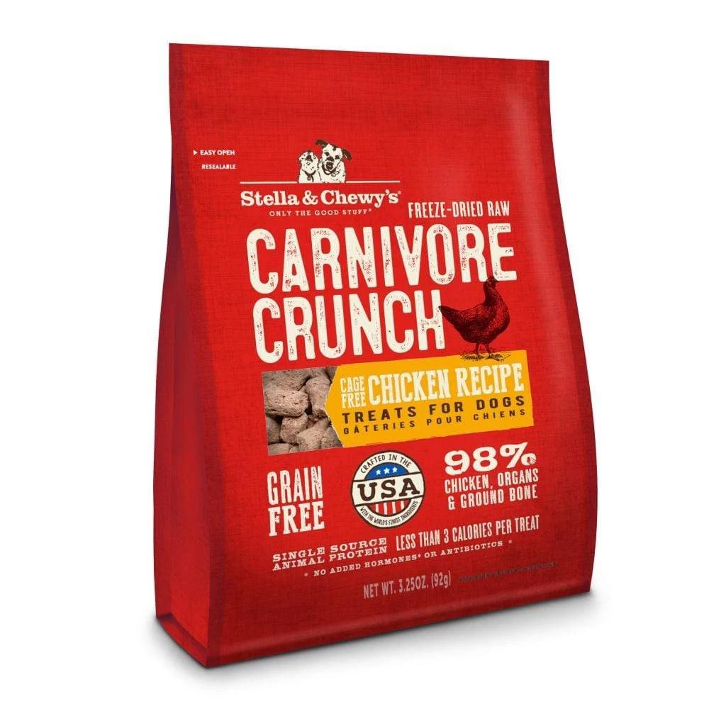 Stella & Chewy's Carnivore Crunch Grain Free Chicken Recipe Freeze Dried Raw Dog Treats 1 Stella & Chewy's Carnivore Crunch Grain Free Chicken Recipe Freeze Dried Raw Dog Treats
