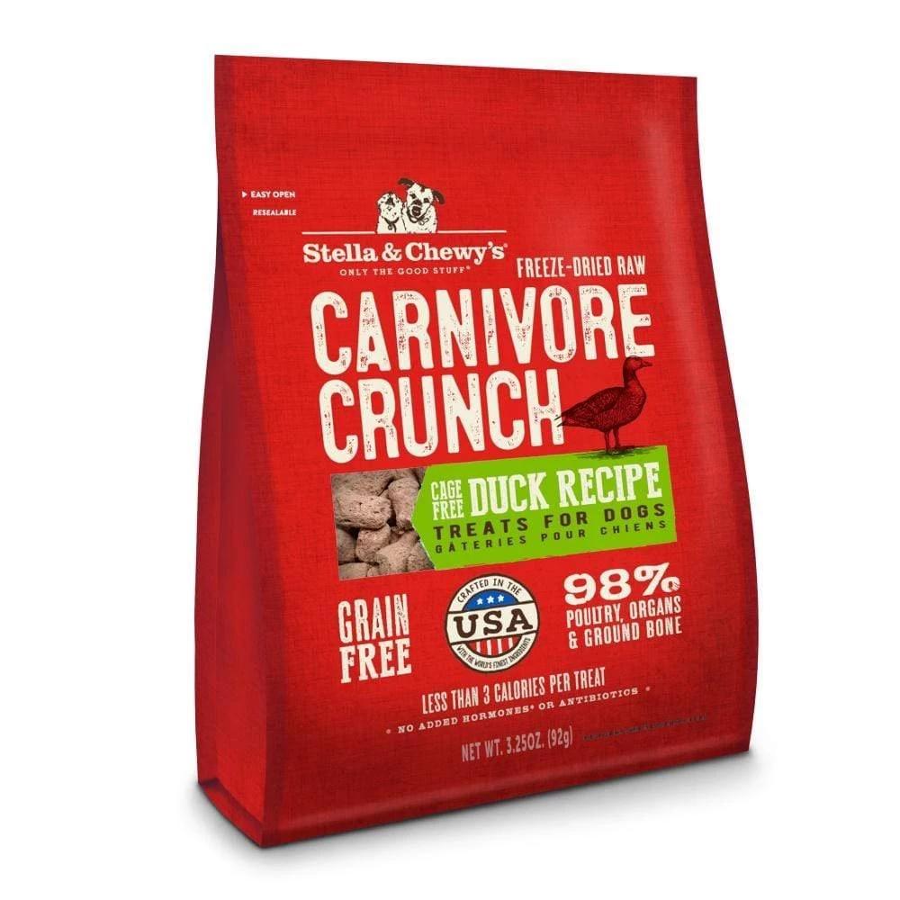 Stella & Chewy's Carnivore Crunch Grain Free Duck Recipe Freeze Dried Raw Dog Treats 1 Stella & Chewy's Carnivore Crunch Grain Free Duck Recipe Freeze Dried Raw Dog Treats