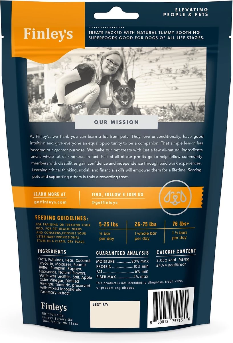 Finley's Barkery Happy Belly Benefit Bars Dog Treats 2 Finley's Barkery Happy Belly Benefit Bars Dog Treats - Image 2