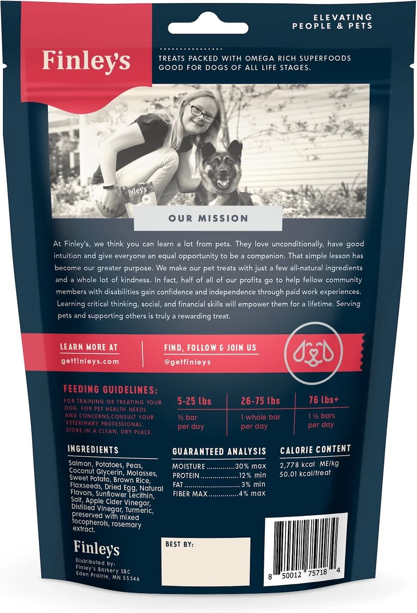 Finley's Barkery Skin, Coat & Nails Benefit Bars Dog Treats 2 Finley's Barkery Skin, Coat & Nails Benefit Bars Dog Treats - Image 2