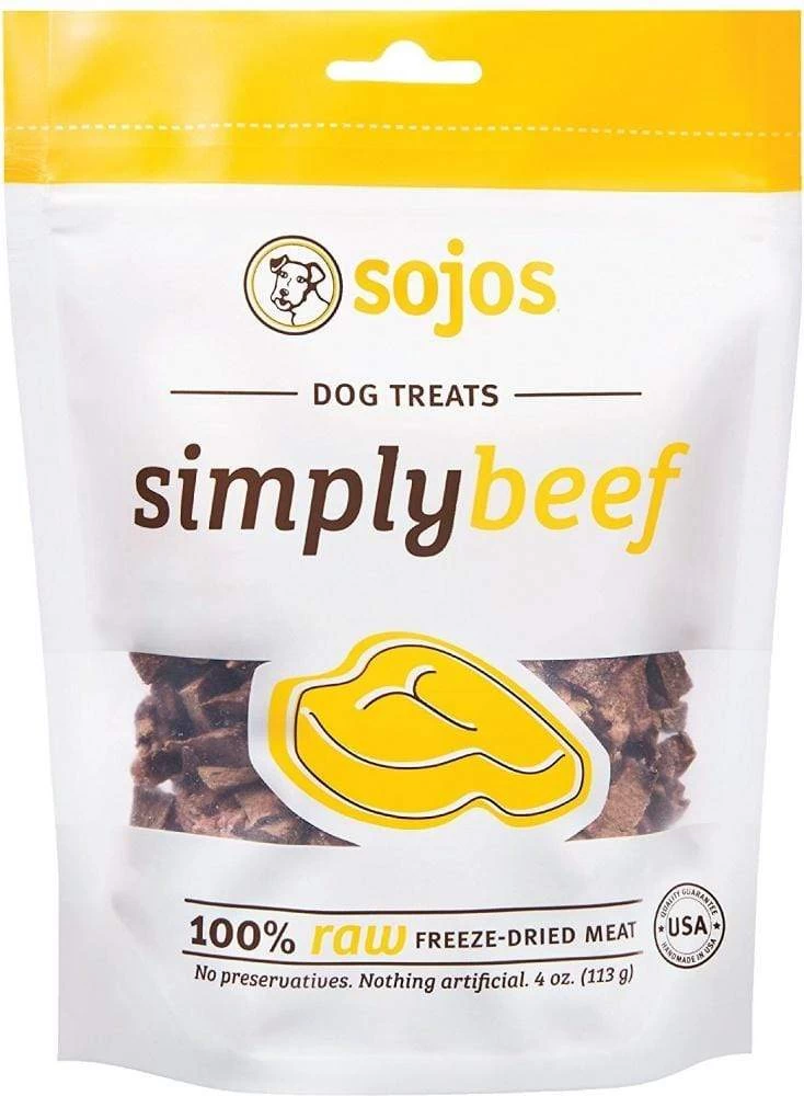 Sojos Simply Beef Freeze Dried Dog Treats 1 Sojos Simply Beef Freeze Dried Dog Treats