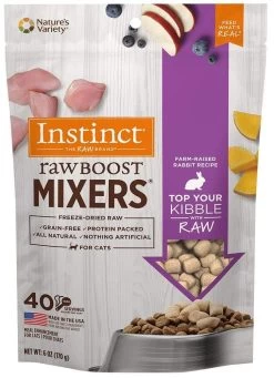 Instinct Raw Boost Mixers Grain Free Rabbit Formula Freeze Dried Raw Cat Food Topper