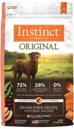 Instinct Original Grain Free Recipe With Real Salmon Natural Kibble Coated Freeze-Dried Raw Dry Dog Food