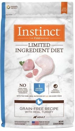 Instinct Limited Ingredient Diet Adult Grain Free Recipe With Real Turkey Natural Freeze-Dried Raw Coated In Kibble Dry Dog Food