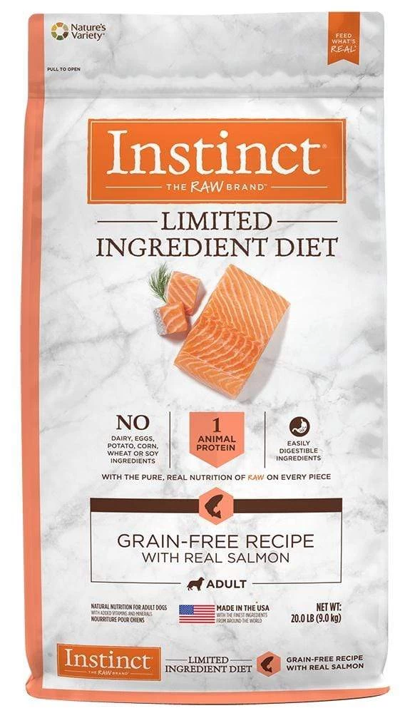 Instinct Limited Ingredient Diet Adult Grain Free Real Salmon Recipe Natural Freeze-Dried Raw Coated In Kibble Dry Dog Food 1 Instinct Limited Ingredient Diet Adult Grain Free Real Salmon Recipe Natural Freeze-Dried Raw Coated In Kibble Dry Dog Food