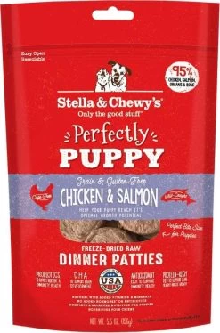 Stella & Chewy's Perfectly Puppy Freeze Dried Raw Chicken And Salmon Dinner Patties Grain Free Dog Food