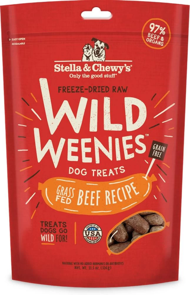 Stella & Chewy's Wild Weenies Raw Beef Freeze Dried Raw Dog Treats 1 Stella & Chewy's Wild Weenies Raw Beef Freeze Dried Raw Dog Treats