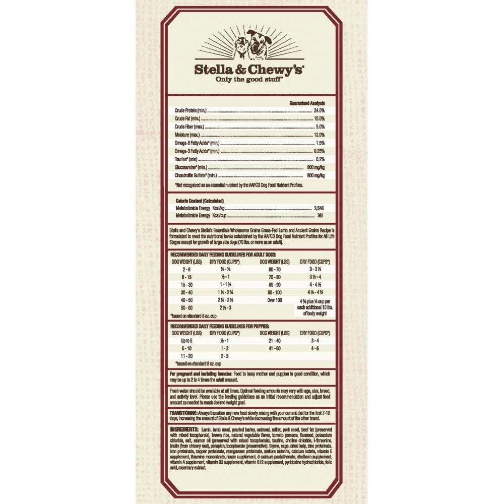 Stella & Chewy's Stella's Essentials Kibble Grass Fed Lamb With Wholesome Grains Recipe Dry Dog Food 3 Stella & Chewy's Stella's Essentials Kibble Grass Fed Lamb With Wholesome Grains Recipe Dry Dog Food - Image 3