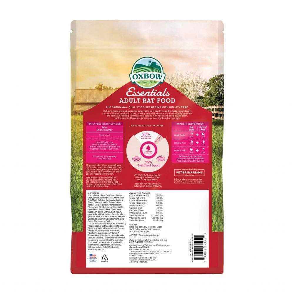 Oxbow Animal Health Essentials Adult Rat Food All Natural Adult Rat Food 2 Oxbow Animal Health Essentials Adult Rat Food All Natural Adult Rat Food - Image 2