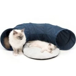 Catit Vesper Cat Tunnel With Sleeping Cushion In Blue