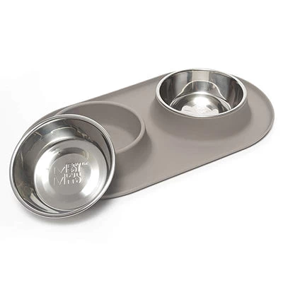 Messy Mutts Double Silicone Feeder With Stainless Bowls 2 Messy Mutts Double Silicone Feeder With Stainless Bowls - Image 2