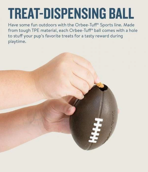 Planet Dog Orbee-Tuff Brown Football Dog Toy 2 Planet Dog Orbee-Tuff Brown Football Dog Toy - Image 2