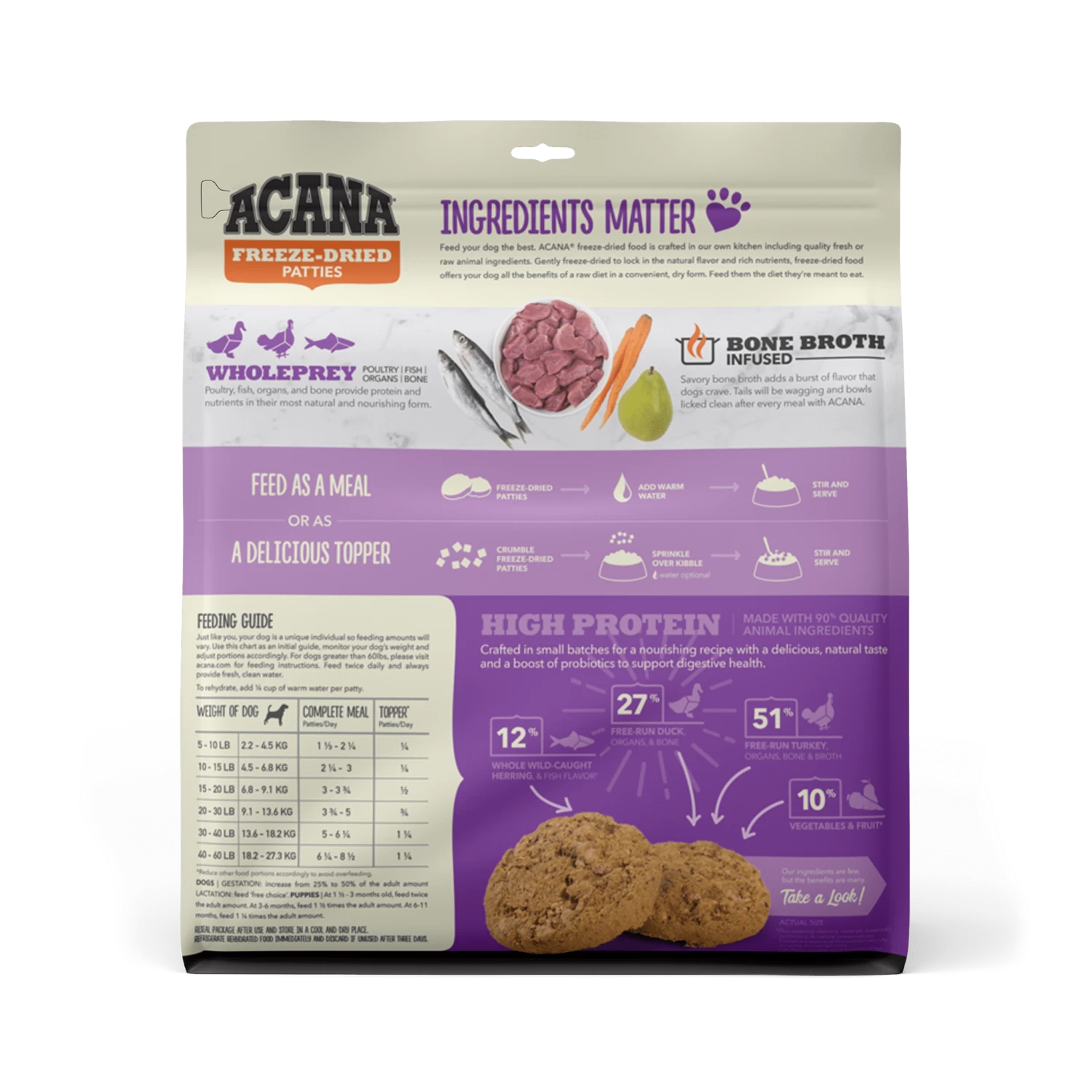 Acana Freeze-Dried Food Duck Recipe Patties For Dogs 2 Acana Freeze-Dried Food Duck Recipe Patties For Dogs - Image 2