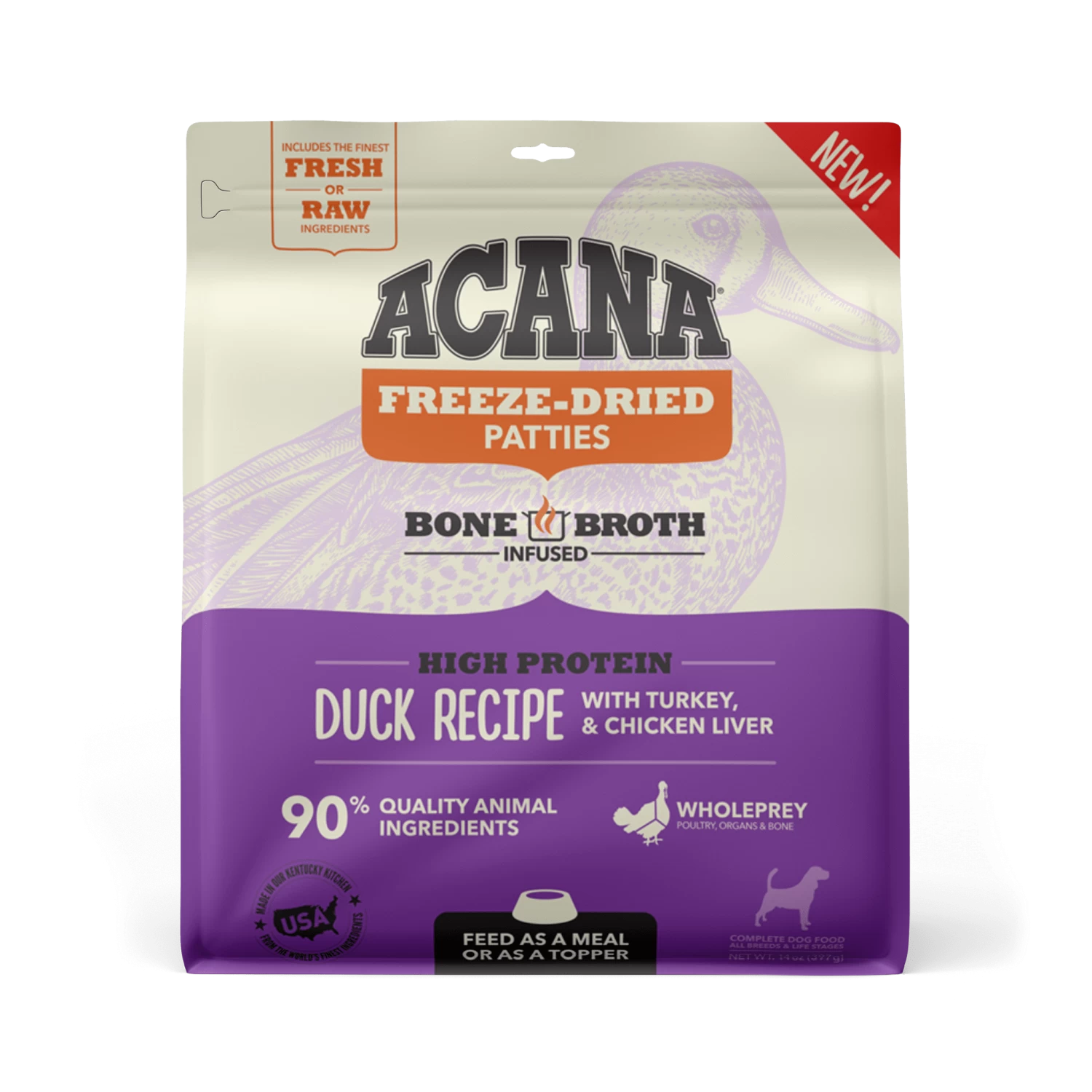 Acana Freeze-Dried Food Duck Recipe Patties For Dogs 1 Acana Freeze-Dried Food Duck Recipe Patties For Dogs