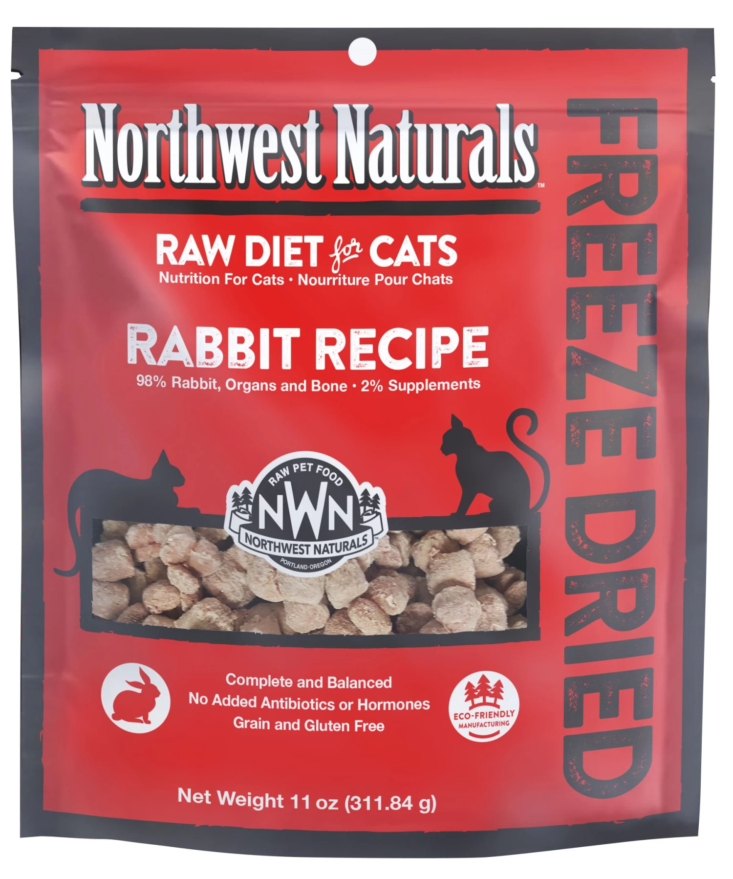 Northwest Naturals Cat Nibbles Rabbit Recipe Freeze-Dried Raw Cat Food 1 Northwest Naturals Cat Nibbles Rabbit Recipe Freeze-Dried Raw Cat Food