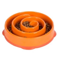 Outward Hound Fun Feeder Slo-Bowl Feeder For Dogs In Orange
