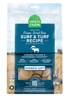 Open Farm Grain Free Surf And Turf Recipe Freeze Dried Raw Dog Food Patties