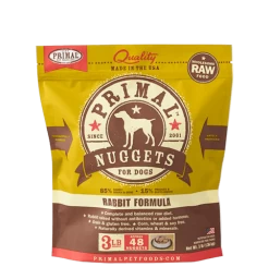 Primal Raw Frozen Rabbit Formula Nuggets For Dogs