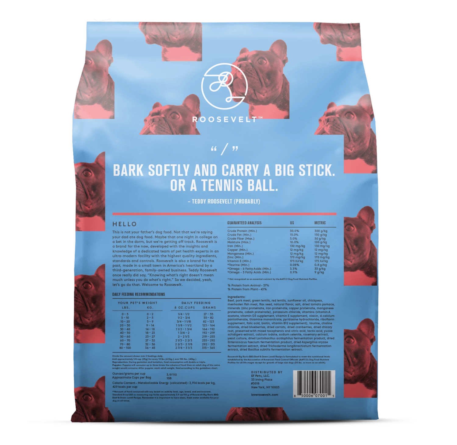 Roosevelt Big Ron's BBQ Beef & Green Lentil Grain Free Recipe Dry Dog Food 2 Roosevelt Big Ron's BBQ Beef & Green Lentil Grain Free Recipe Dry Dog Food - Image 2