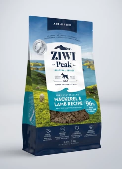 ZiwiPeak Grain Free Air-Dried Mackerel And Lamb Dry Dog Food -Dog Supply Store ZIWI Peak Originals Air Dried Mackerel Lamb Dog Left Angle 2.5kg 1600x2223px