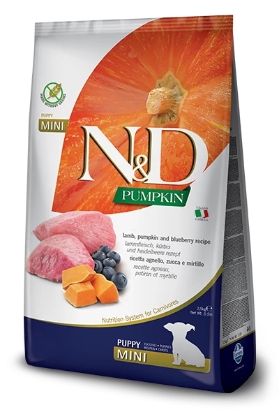 Farmina Pet Foods Mini Puppy Grain Free Pumpkin Lamb & Blueberry Dry Dog Food 1 Farmina Pet Foods Mini Puppy Grain Free Pumpkin Lamb & Blueberry Dry Dog Food
